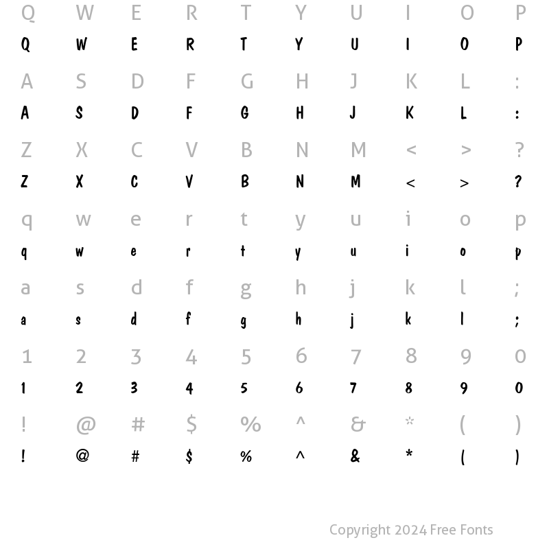 Character Map of DomCasual-Light Regular