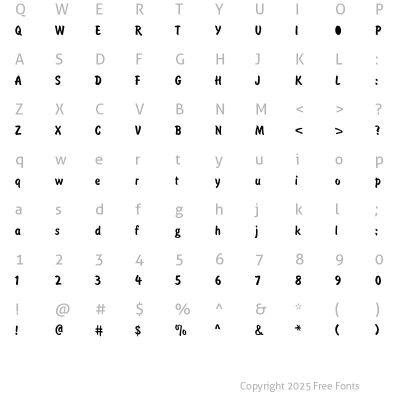 Character Map of DomCasual Normal