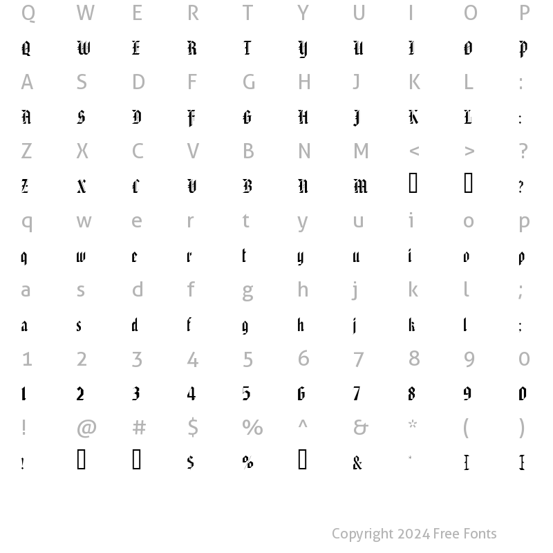 Character Map of DomesticText Regular