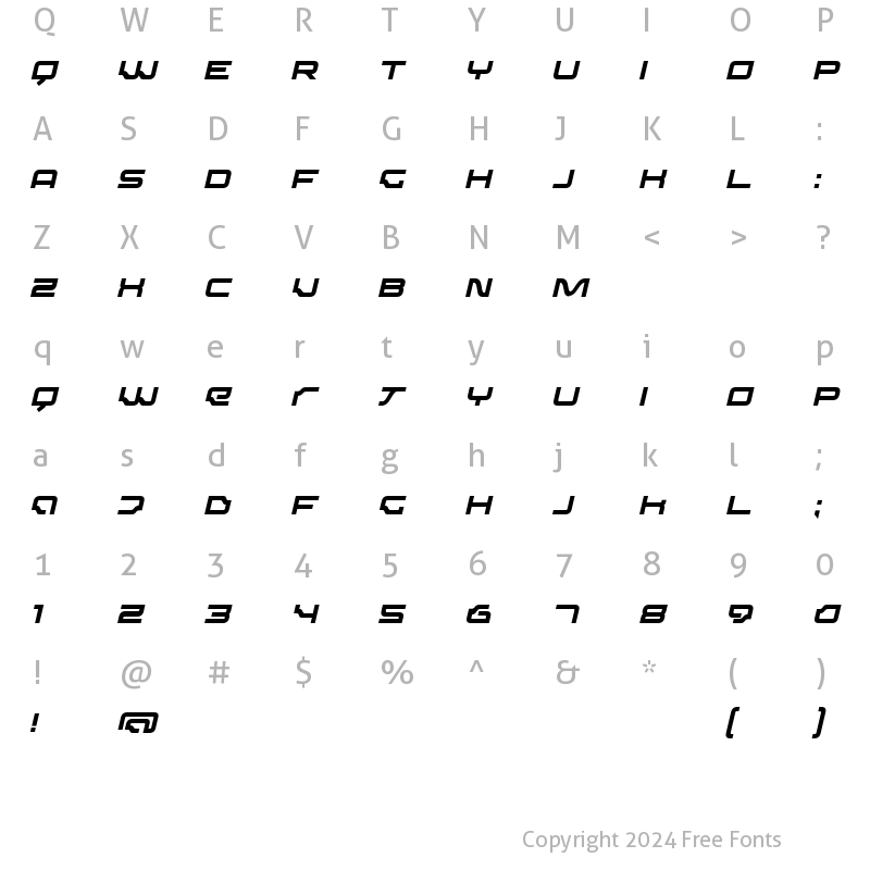 Character Map of Dominator MediumItalic