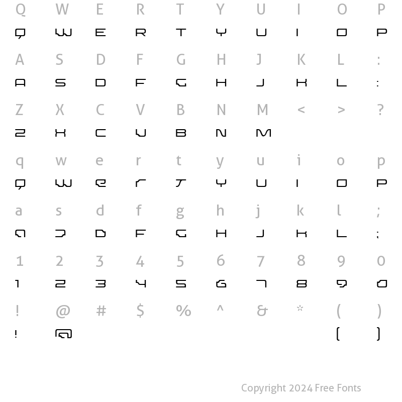 Character Map of Dominator Thin