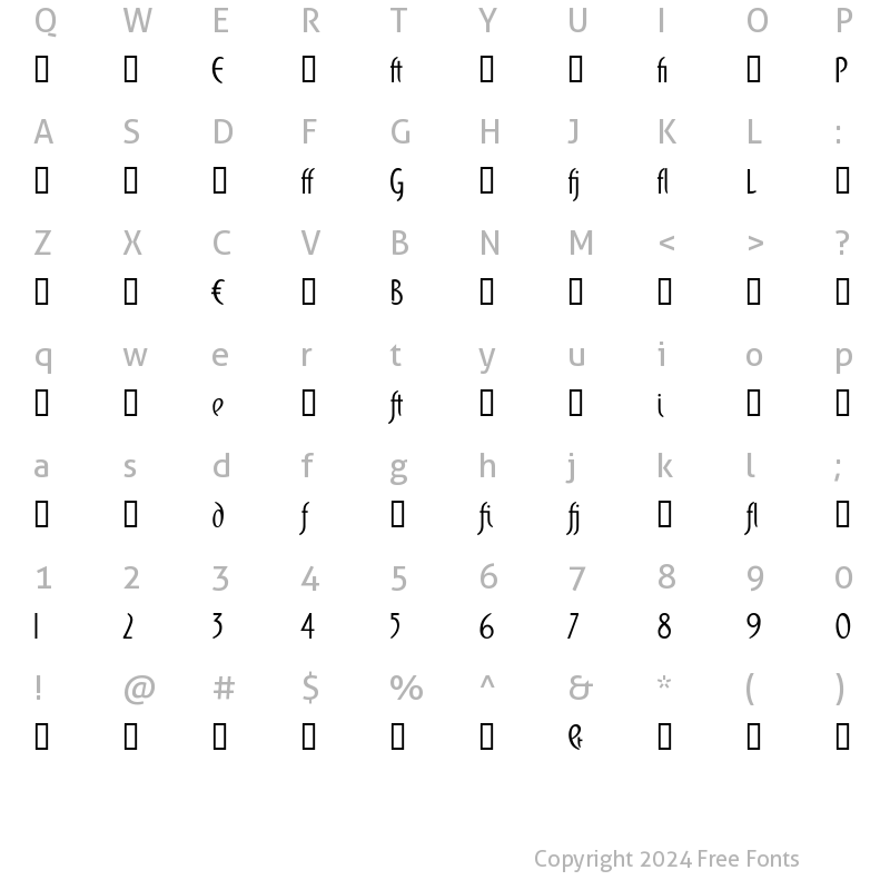 Character Map of DomingoALT Regular