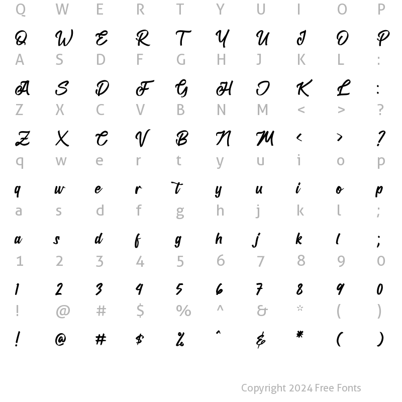 Character Map of Dominic Laurence Regular