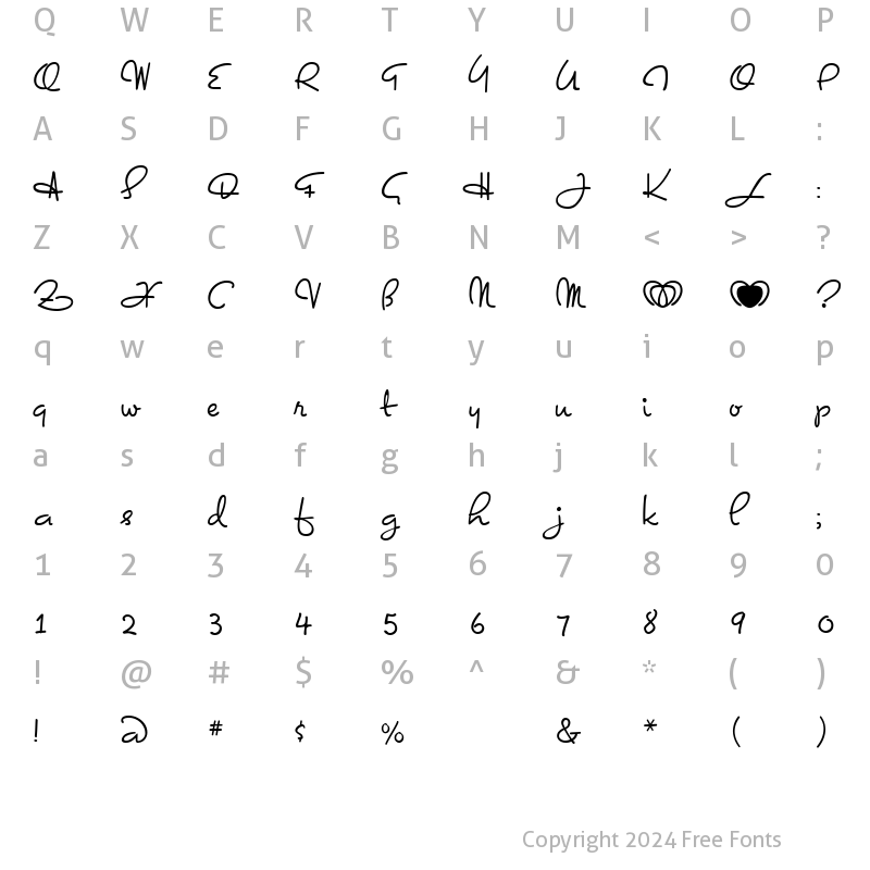 Character Map of Dominique Regular