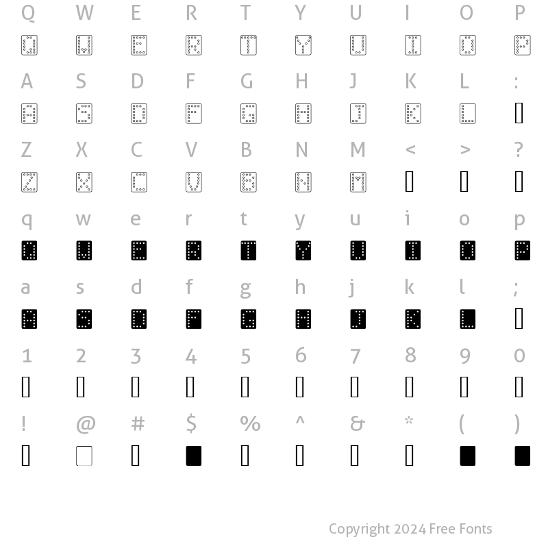 Character Map of Domino bred Regular