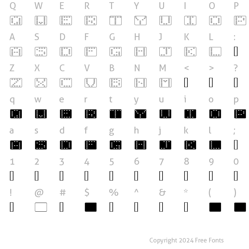 Character Map of Domino flad Regular