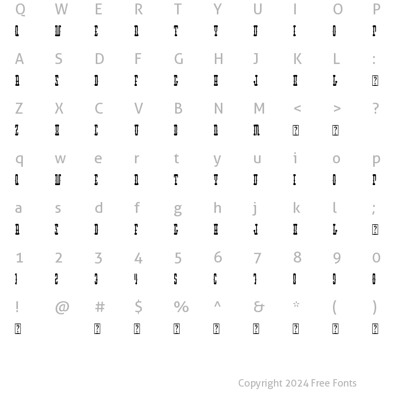 Character Map of Domino Nation Rounded Regular