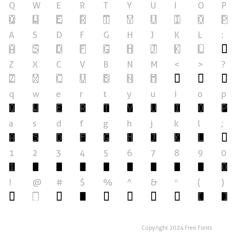 Character Map of Domino normal Regular