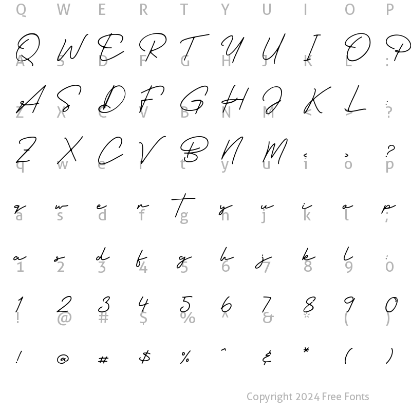 Character Map of Domino Signature Regular