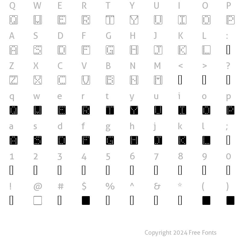 Character Map of Domino square Regular