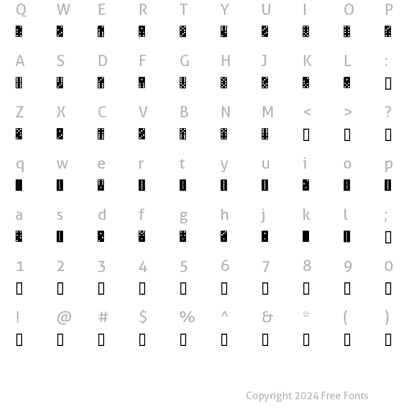 Character Map of Dominoes Regular