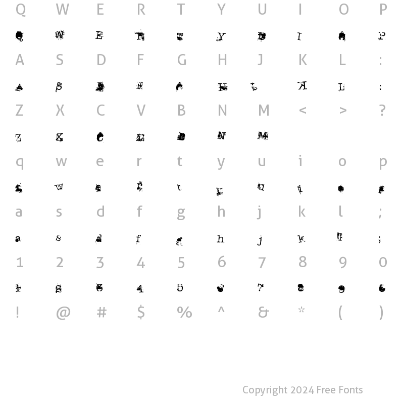 Character Map of Don Giovonni Makin Enemies Regular