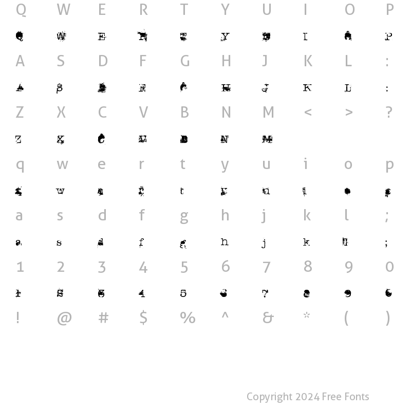 Character Map of Don Giovonni Regular