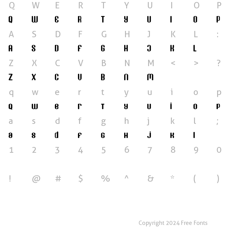 Character Map of Donaldson demo Regular