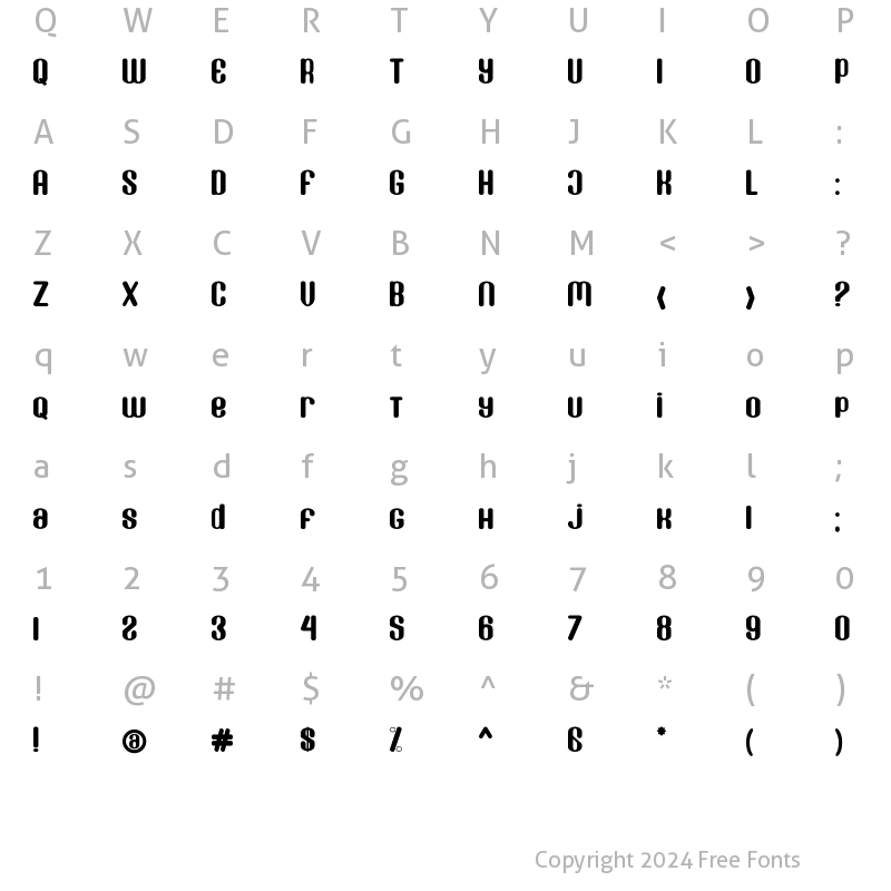 Character Map of Donaldson Regular