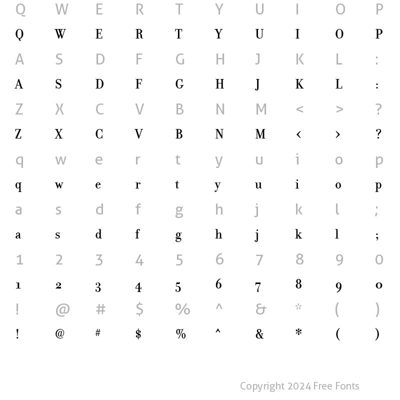 Character Map of Donatora Medium OSF Regular