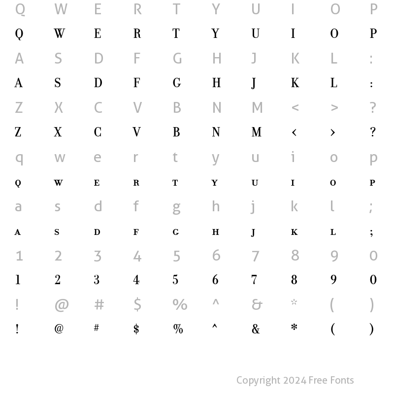 Character Map of Donatora Medium SC Regular