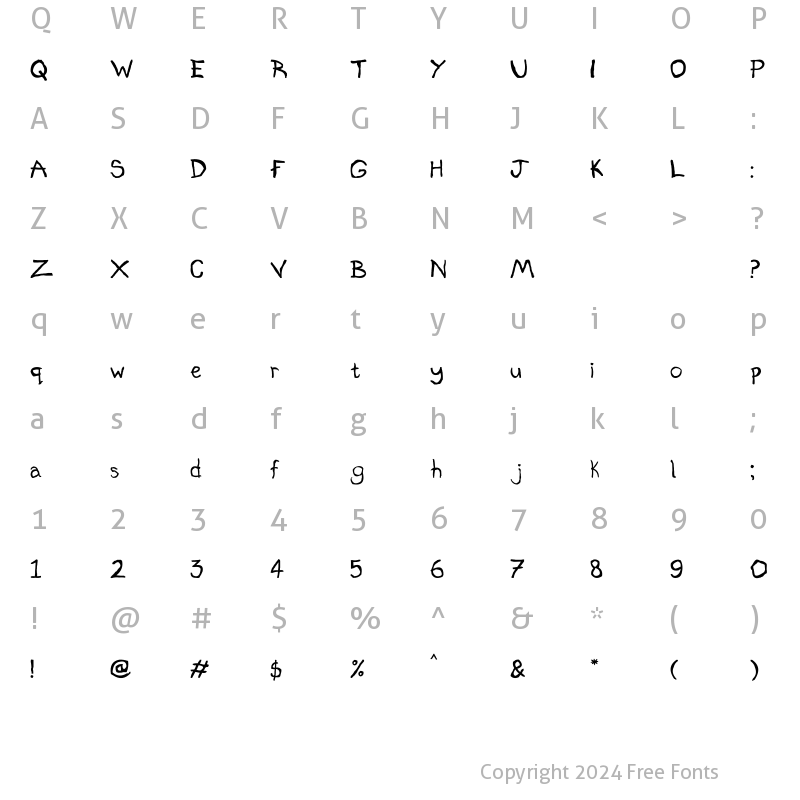 Character Map of Don't Mix Yer Drinks Regular