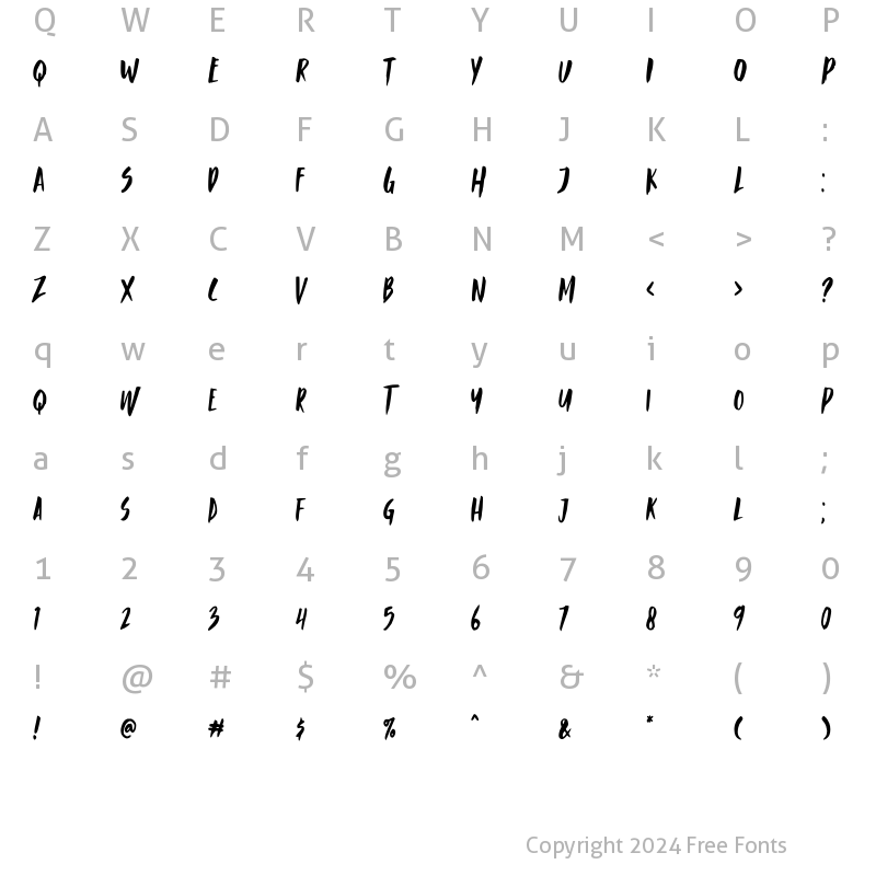 Character Map of DontAngry Regular