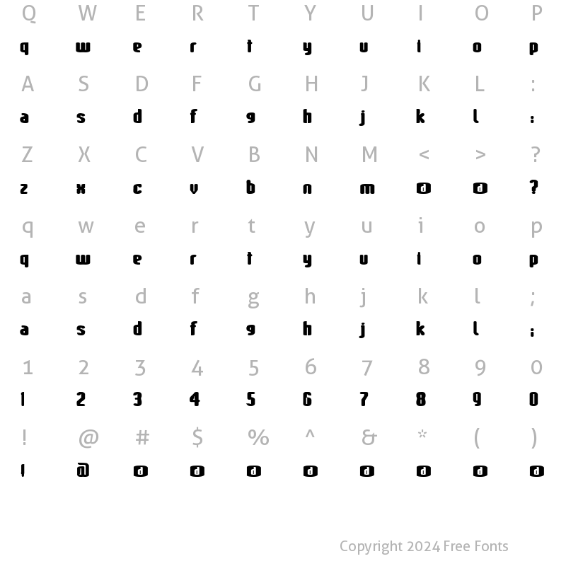 Character Map of Donut Regular