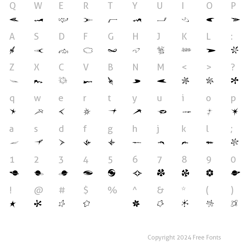 Character Map of Doo-Dads Regular