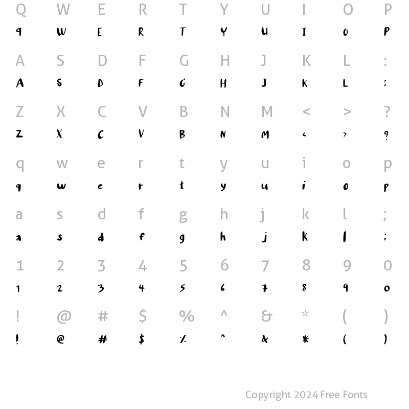 Character Map of Doodle Chunky Update 3 Regular