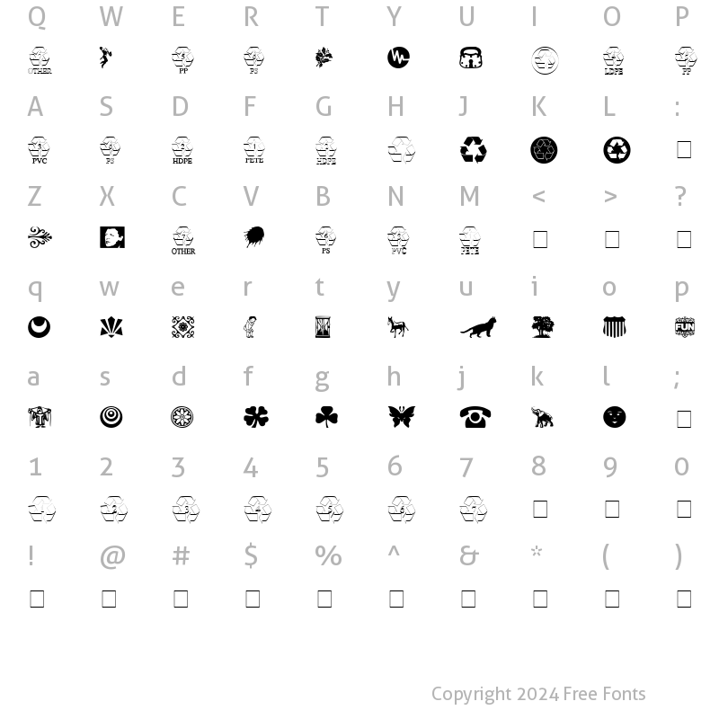 Character Map of Doodle Dingbats Two SSi Regular