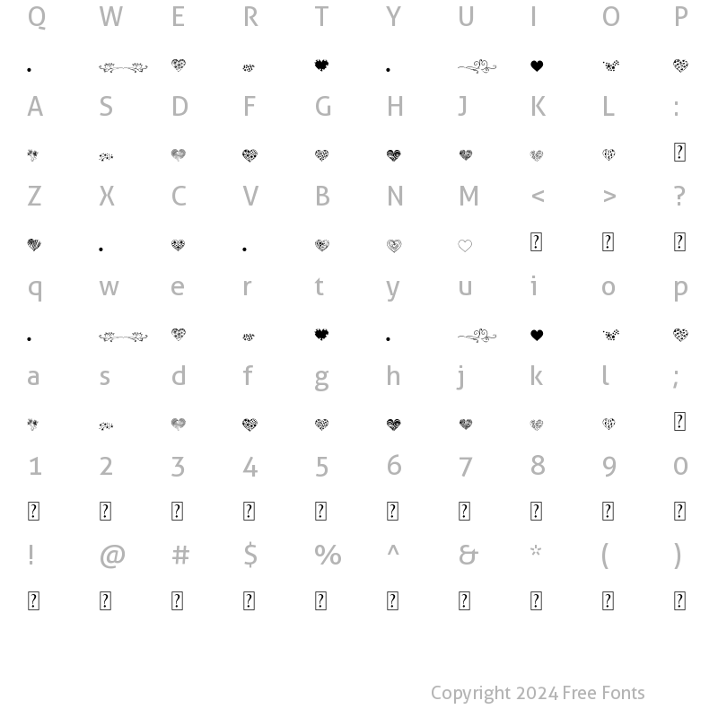 Character Map of doodle Regular