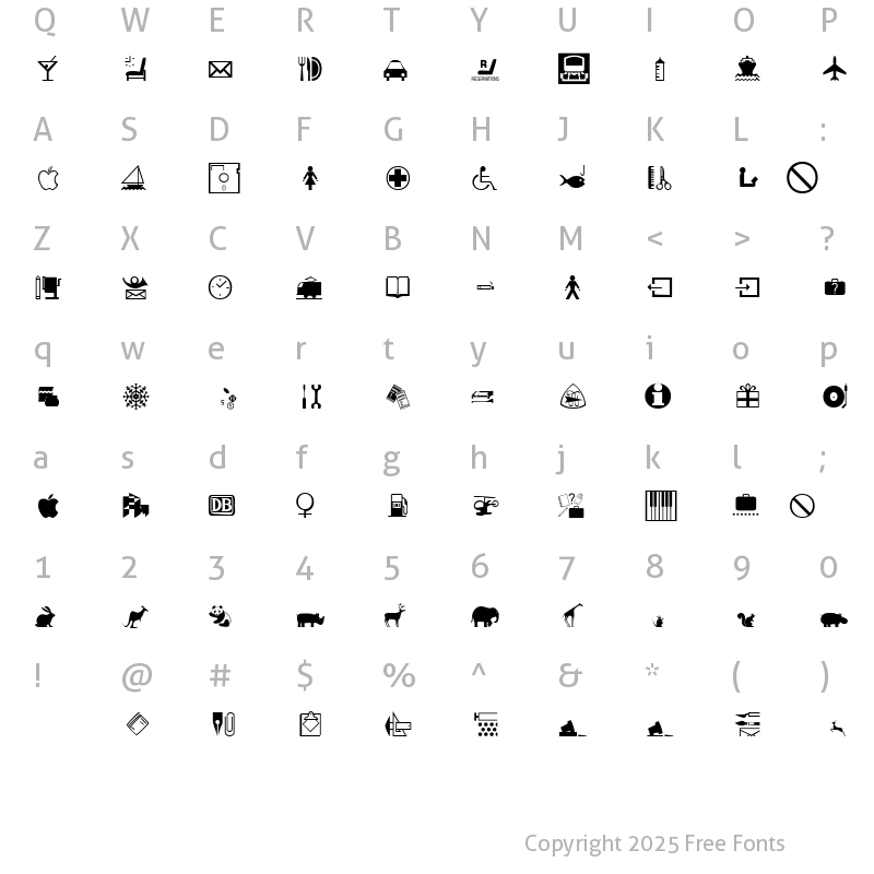 Character Map of DoodleDingbatsSevenSSK Regular