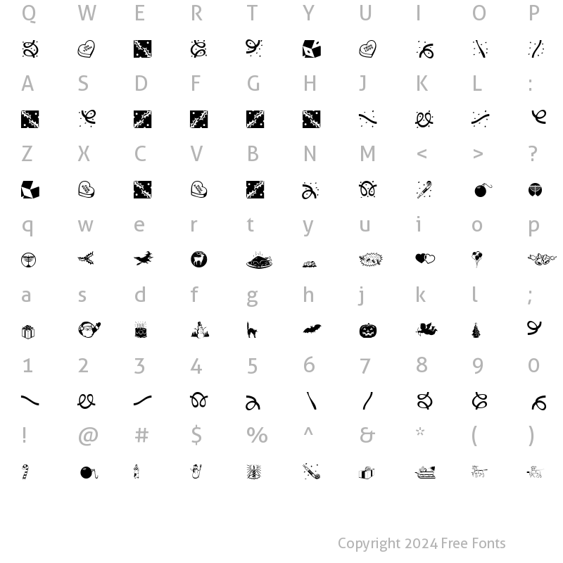 Character Map of DoodleDingbatsThreeSSi Regular