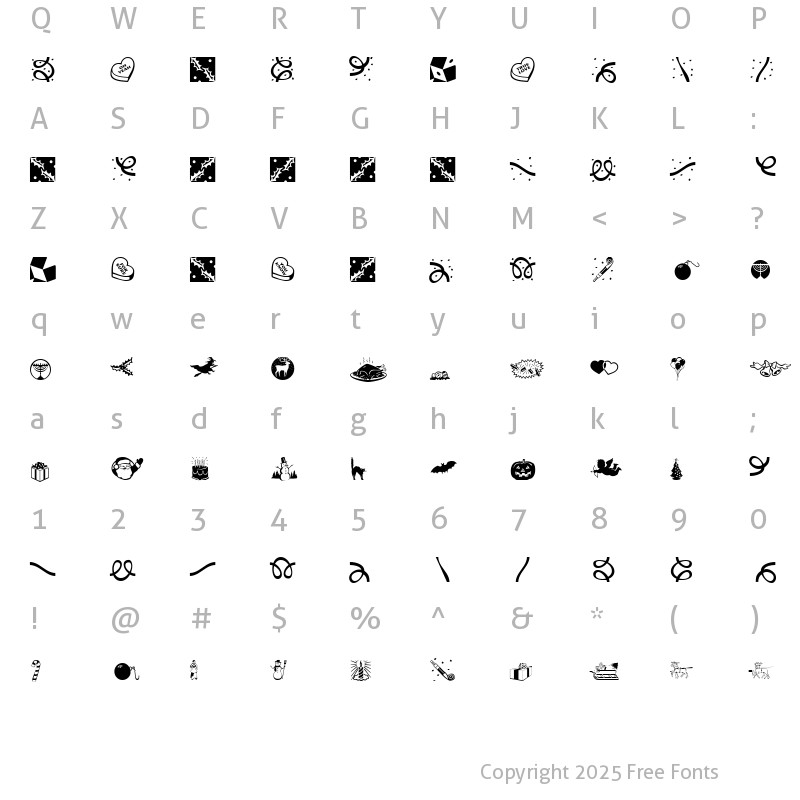 Character Map of DoodleDingbatsThreeSSK Regular