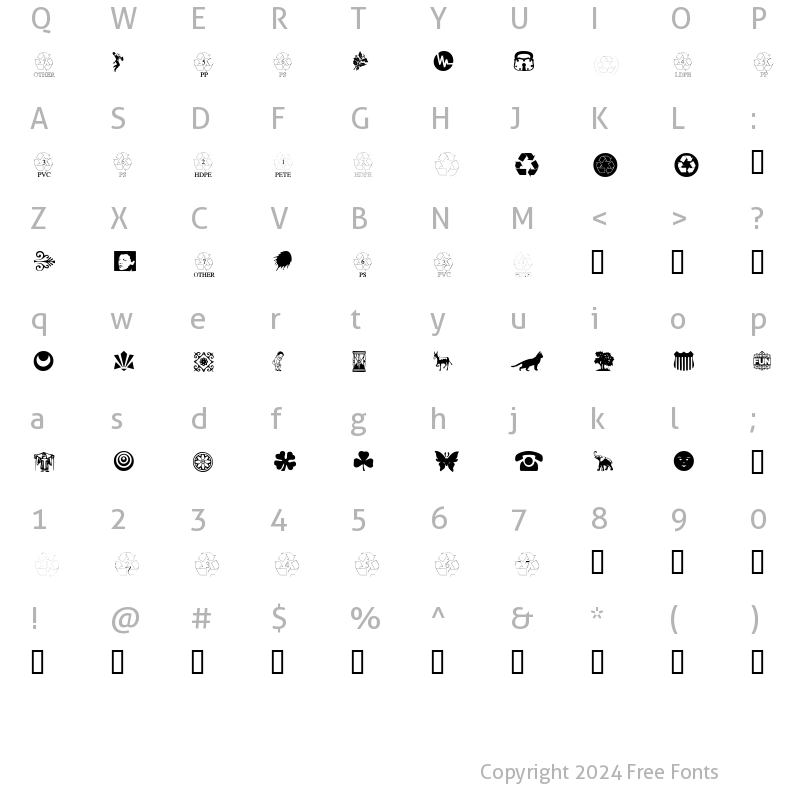 Character Map of DoodleDingbatsTwoSSi Regular