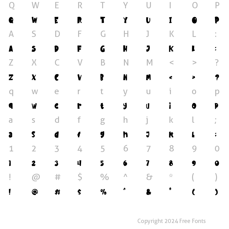 Character Map of Doodleland Regular