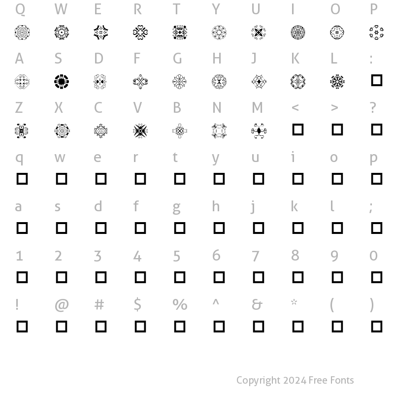 Character Map of Doodlelights Regular