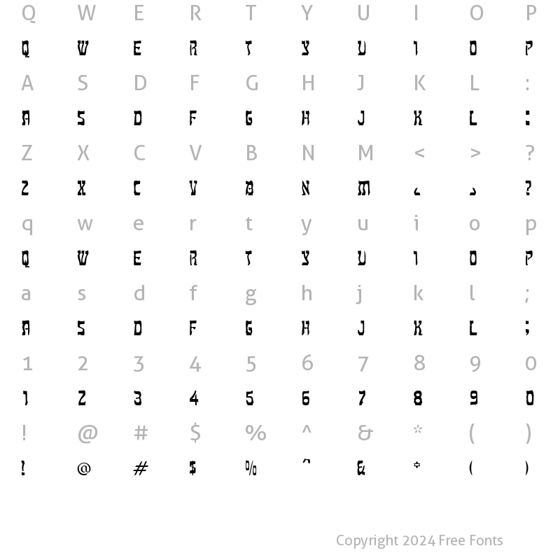 Character Map of Doolittle Regular