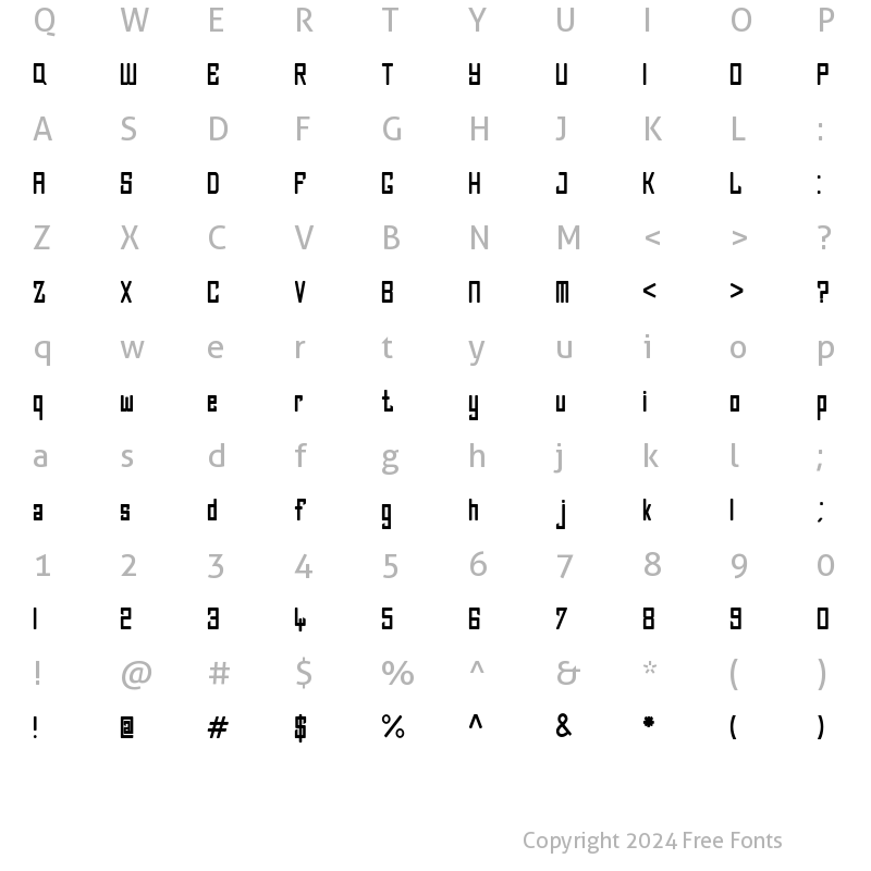 Character Map of Dope Display Bold