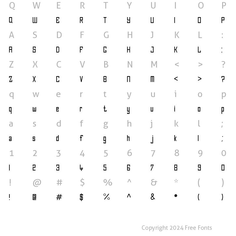 Character Map of Dope Display Normal