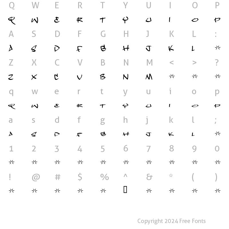 Character Map of Dope Jam Regular