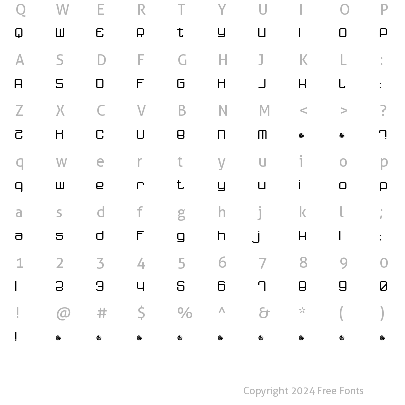 Character Map of dopenakedfoul Regular