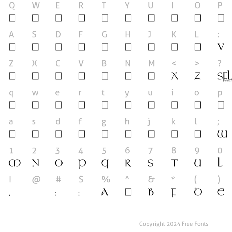 Character Map of DoralCaps Regular