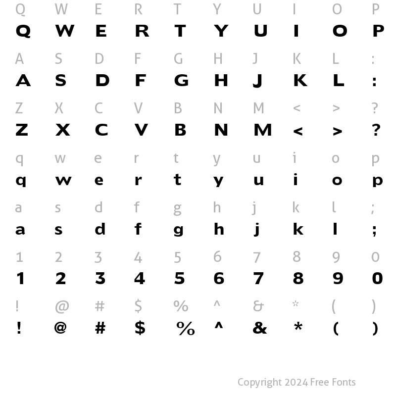 Character Map of Doric LT Std Bold