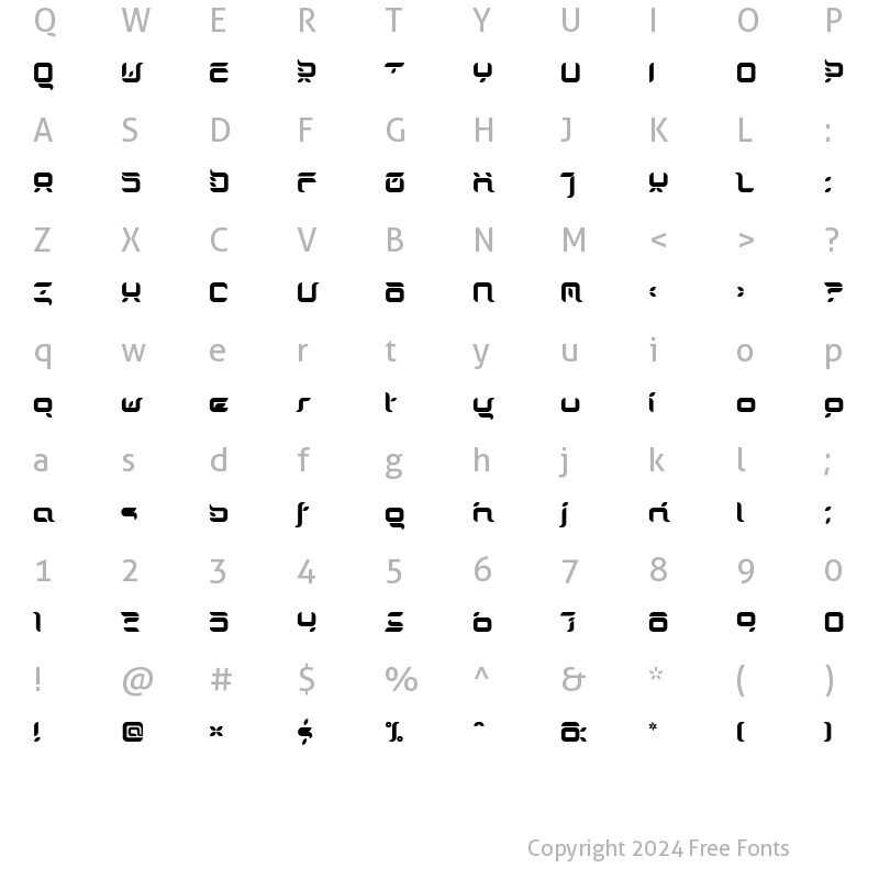 Character Map of Doris Orange Regular