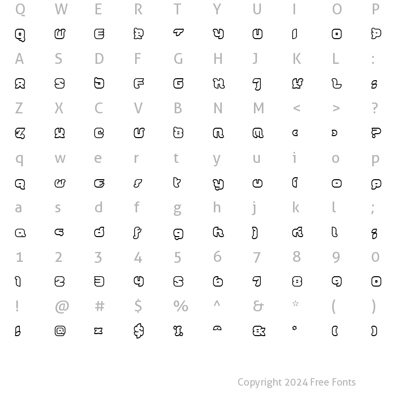 Character Map of Doris OrangeJuicy Regular