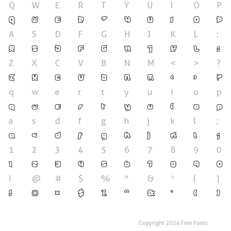 Character Map of DorisOrange Juicy Regular