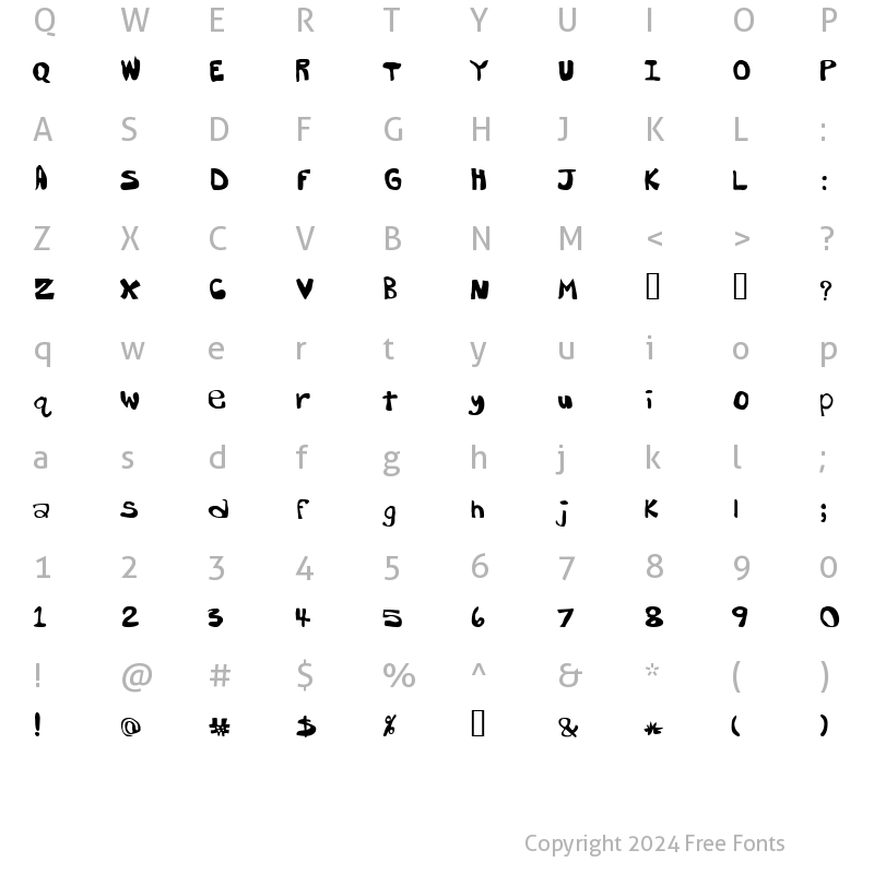 Character Map of Dorkbutt Regular