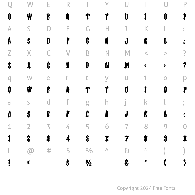 Character Map of DornspitzGrotesk Regular