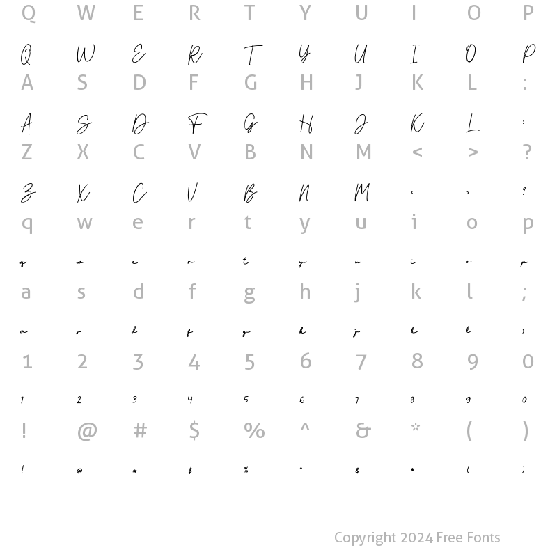 Character Map of Dorothea Pearlina Regular