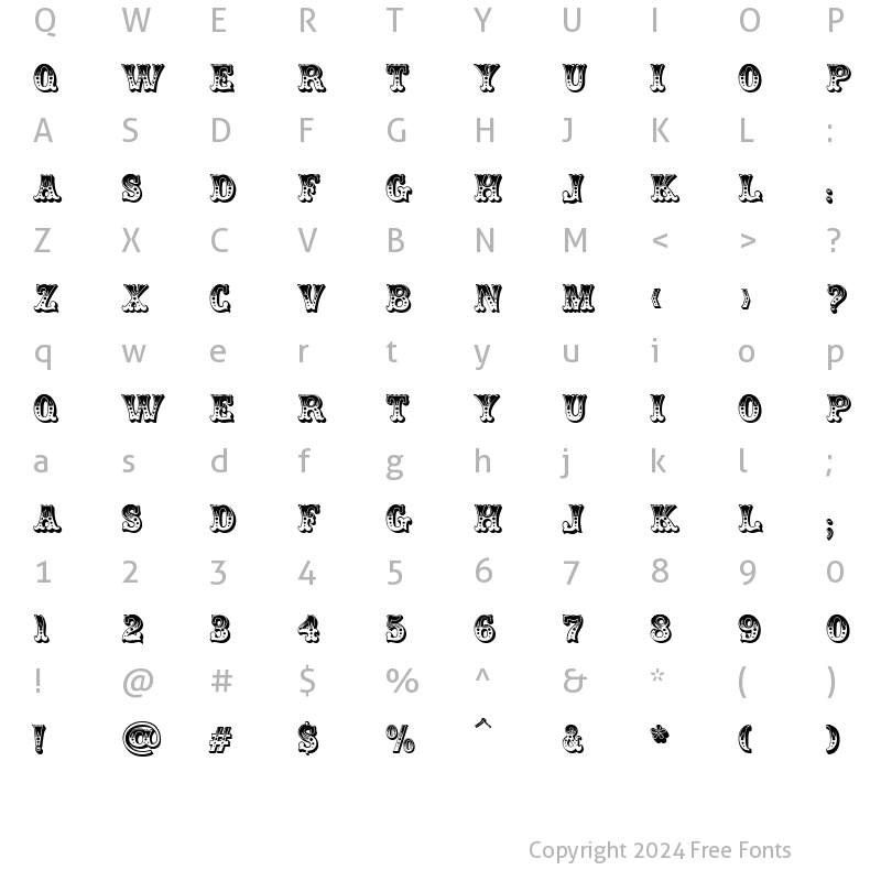 Character Map of Dorothy Regular