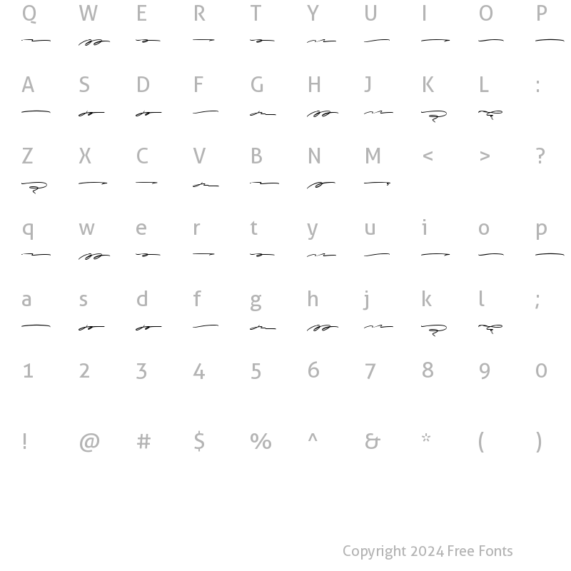 Character Map of Dorothy Swashes