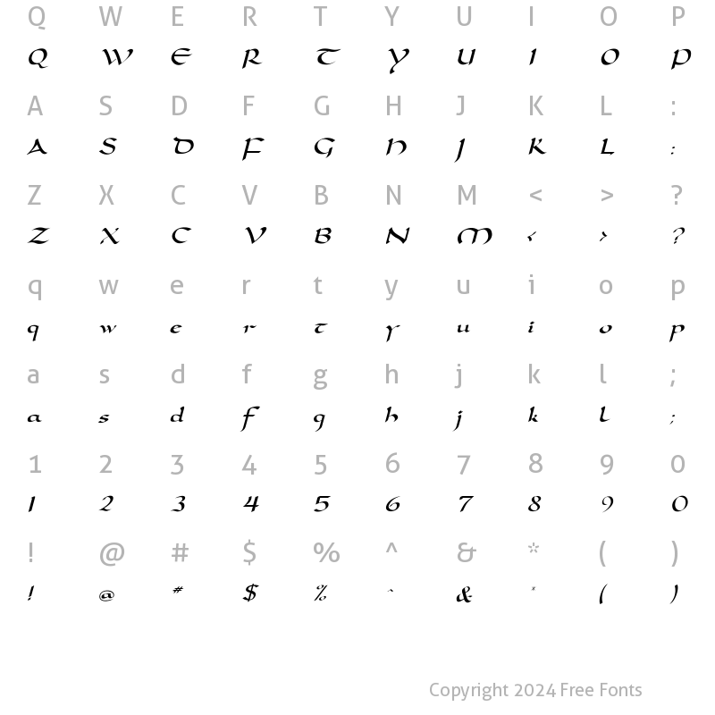 Character Map of DorovarFLF Regular